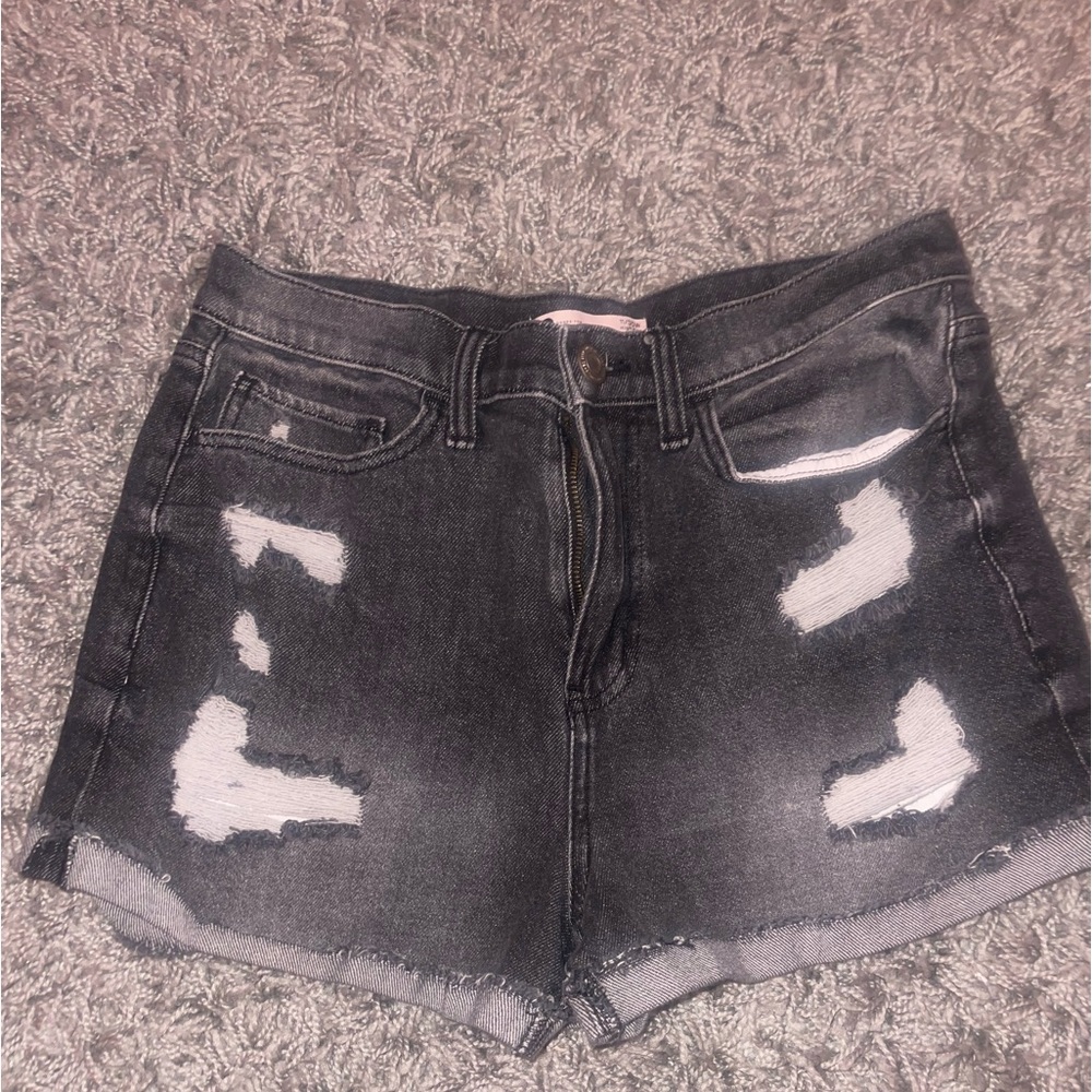 So high rise mom shorts. dark denim